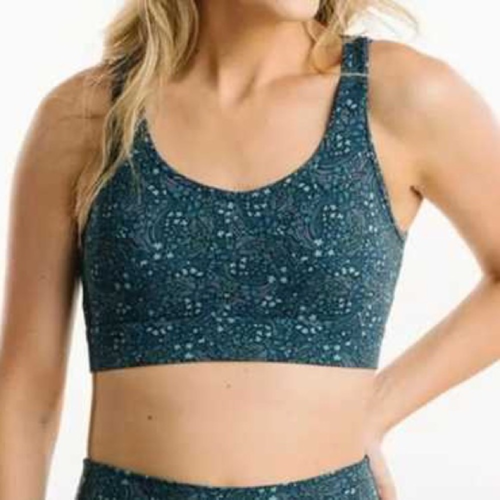 Women's Blue Patterned Bra